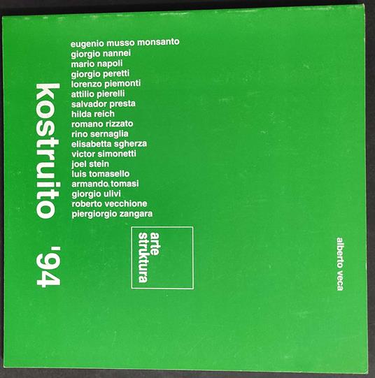 Kostruito - A. Veca - Ed. Arte Struktura - 1994 - Alberto Veca - copertina