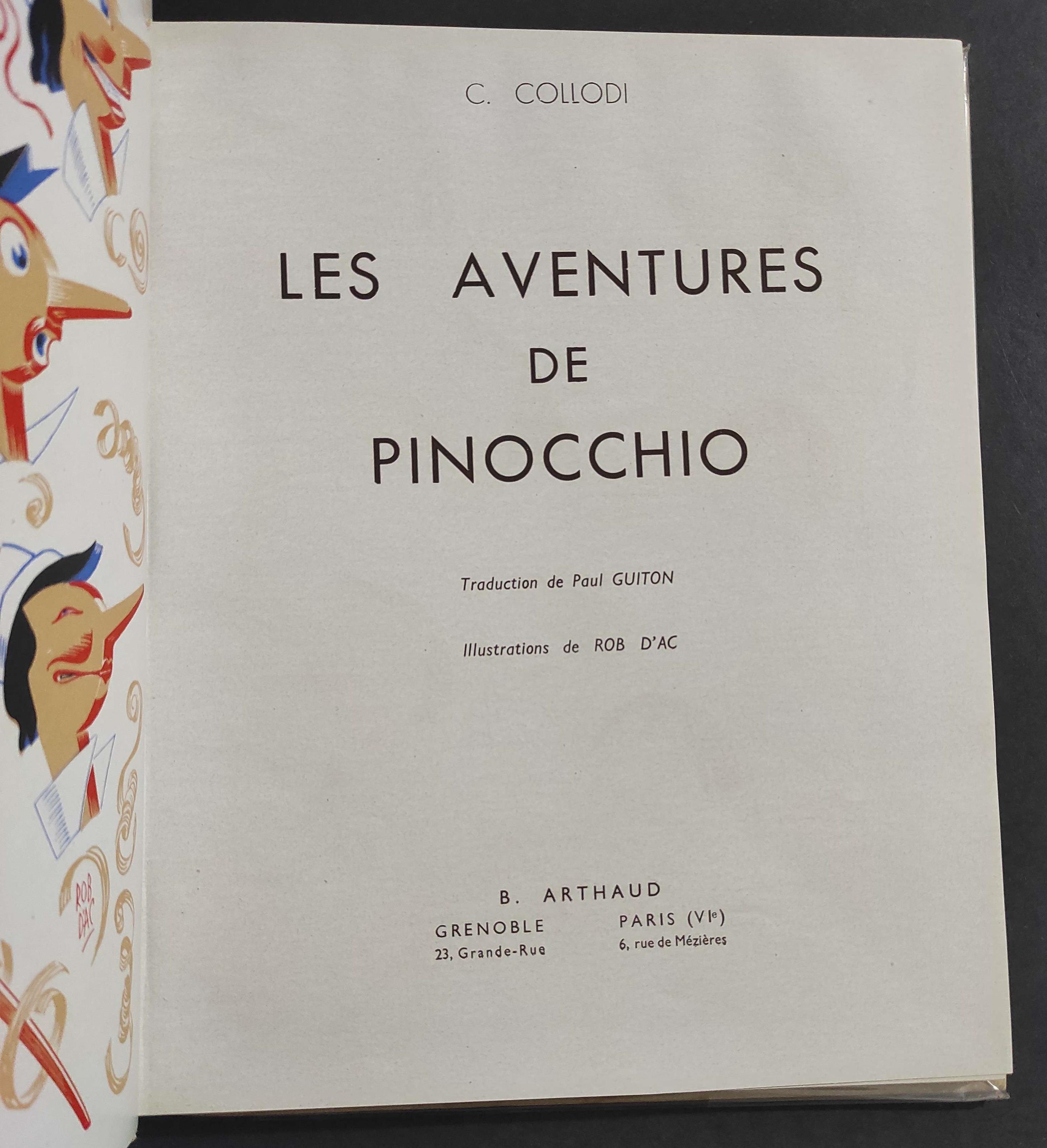 Les Aventures de Pinocchio - C. Collodi - Ed. Arthaud - 1946