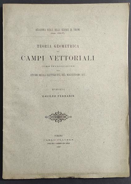 Teoria Geometrica dei Campi Vettoriali - Ed. Clausen - 1897 - copertina