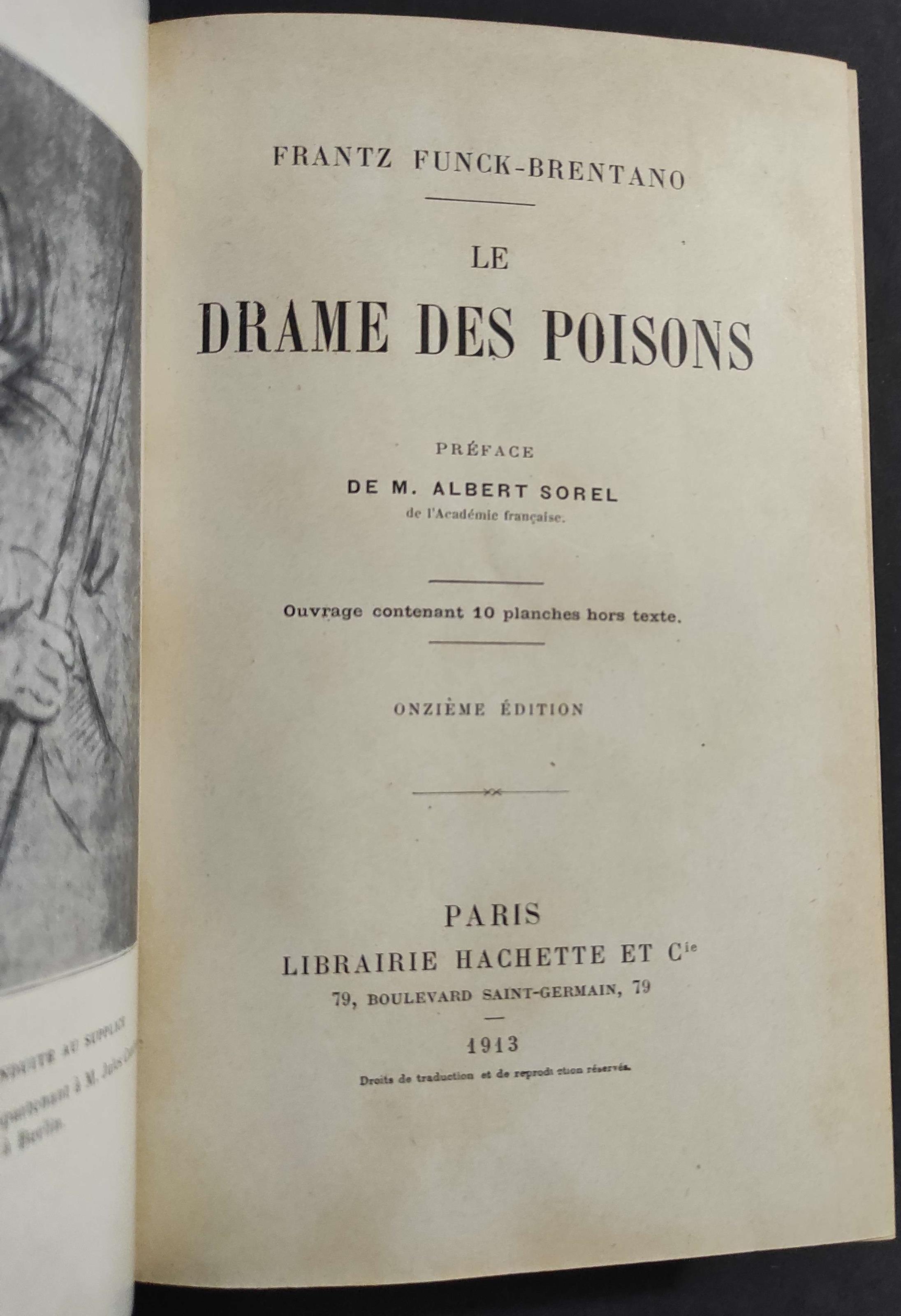 Le Drame Des Poisons - F. Funck-Brentano - Ed. Hachette - 1913