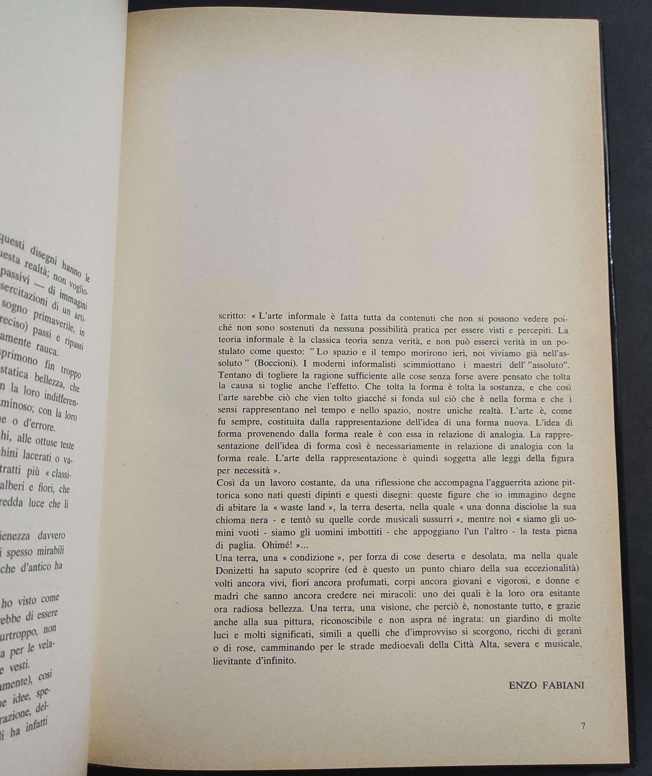 Donizetti - Cento Disegni e Trentadue Dipinti - E. Fabiani - Ed. Il Conventino - 1972