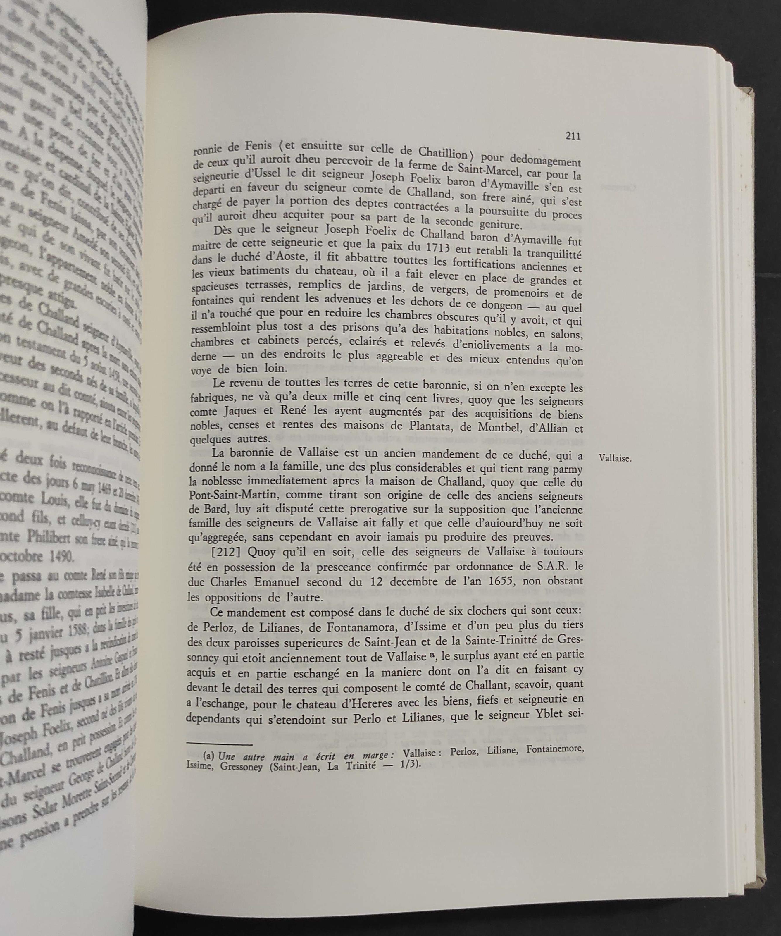 Historique de la Valle d'Aoste - J-B. de Tillier - Ed. ITLA - 1968