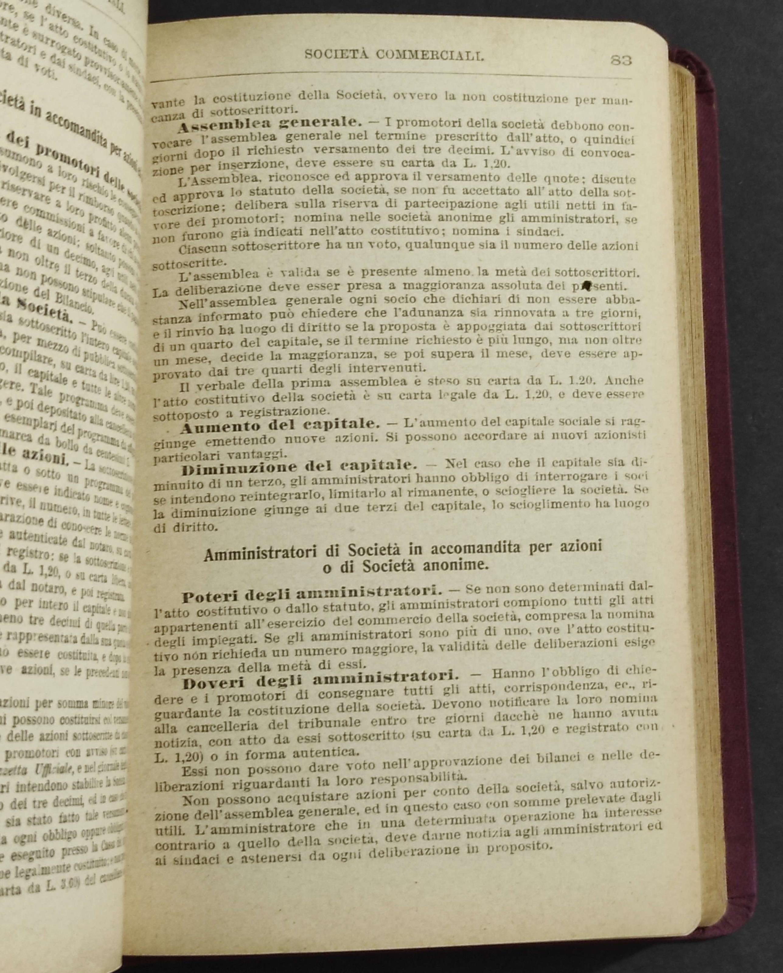 Enciclopedia Legale Tascabile - Ed. S. Lattes/Bemporad - 1911
