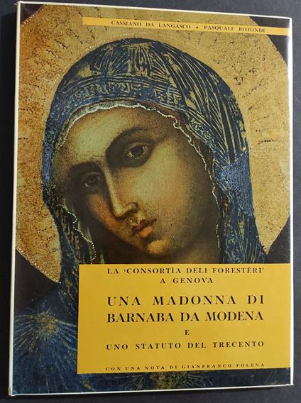 Una Madonna di Barnaba da Modena e uno Statuto del Trecento - Ed. SiglaEffe - 1957 - copertina