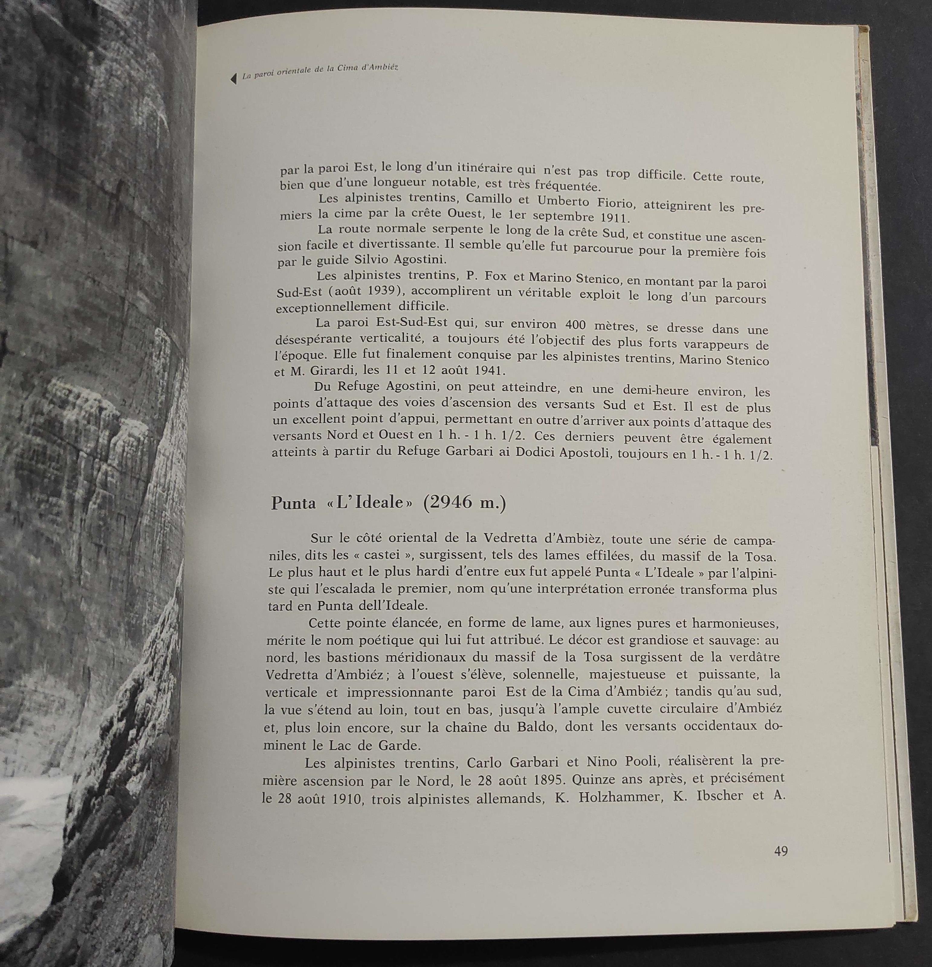 Les Dolomites de Brenta - R. Pedrotti - Ed. R. Manfrini - 1966