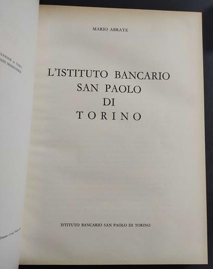 L' Istituto Bancario San Paolo di Torino - 1563-1963 IV Centenario - M. Abrate - Mario Abrate - copertina