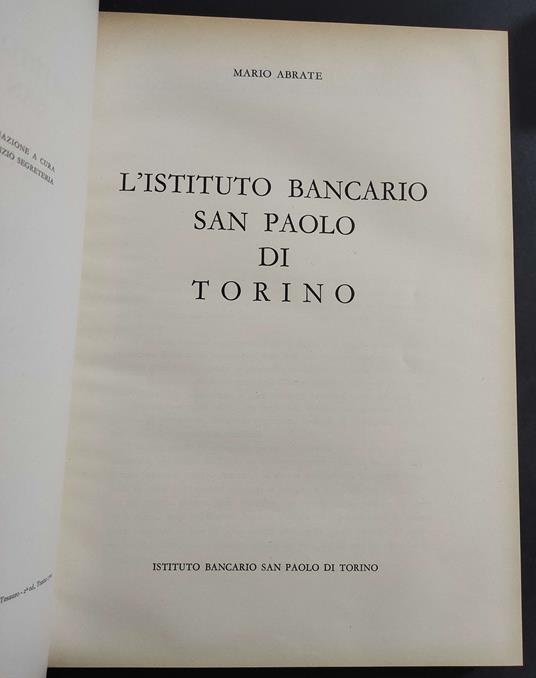 L' Istituto Bancario San Paolo di Torino - 1563-1963 IV Centenario - M. Abrate - Mario Abrate - copertina