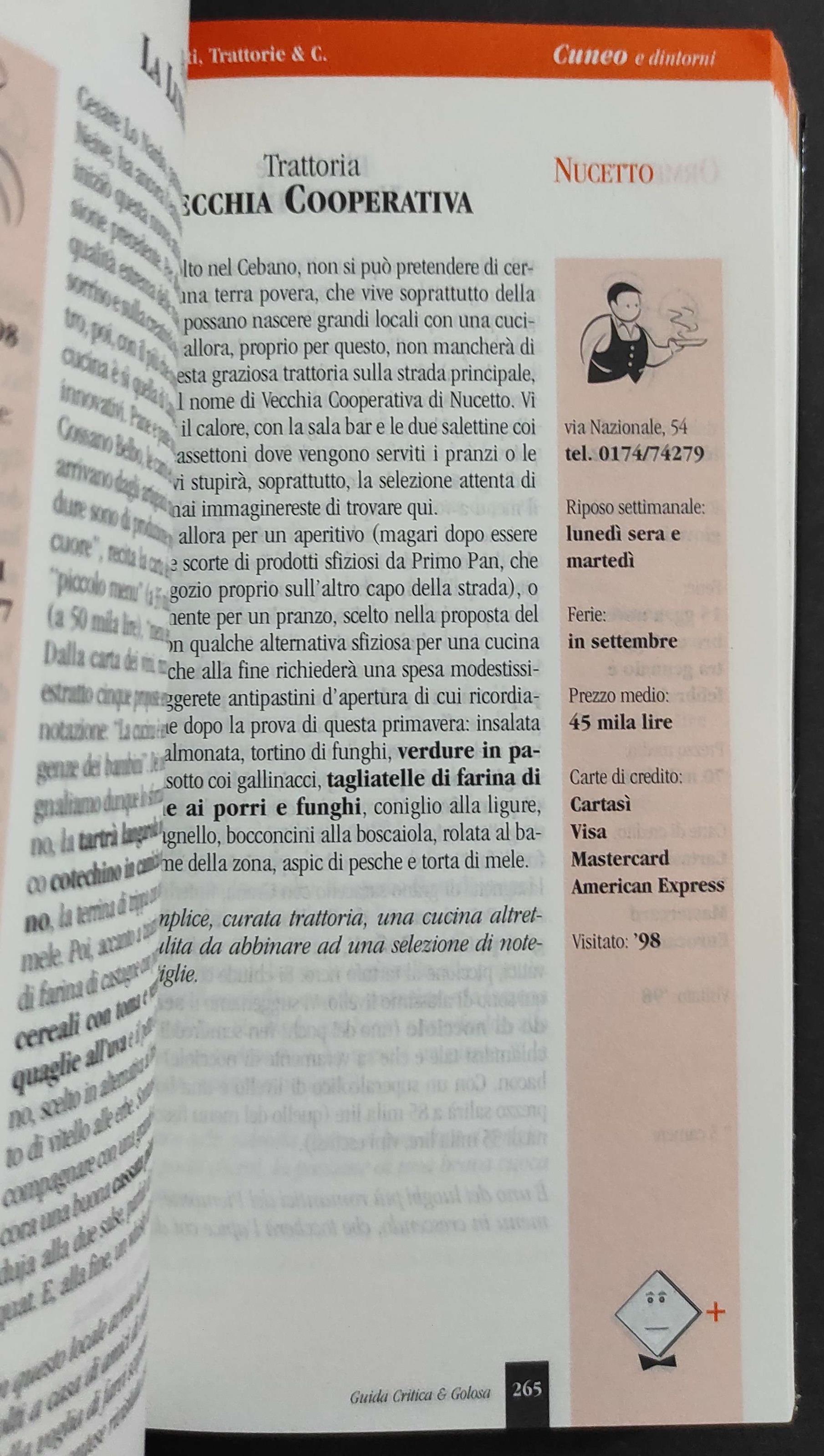 Critica & Guida Golosa al Piemonte - P. Massobrio - 1999