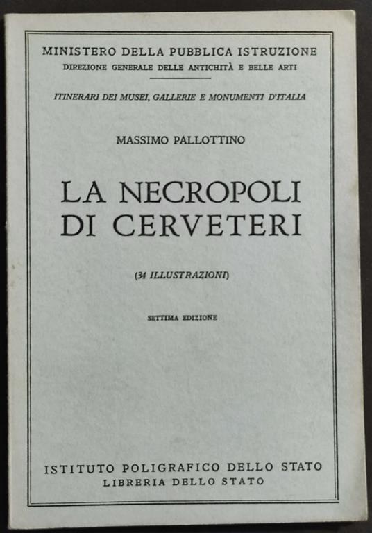 Necropoli di Cerveteri - M. Pallottino - 1968 - Massimo Pallottino - copertina