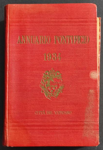 Annuario Pontificio per l'Anno 1934 - Città del Vaticano - Tip. Poliglotta Vaticana - copertina