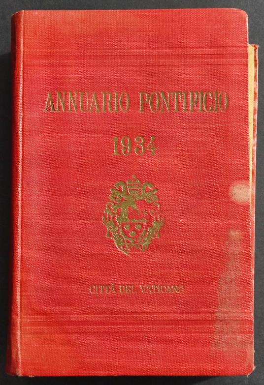 Annuario Pontificio per l'Anno 1934 - Città del Vaticano - Tip. Poliglotta Vaticana - copertina