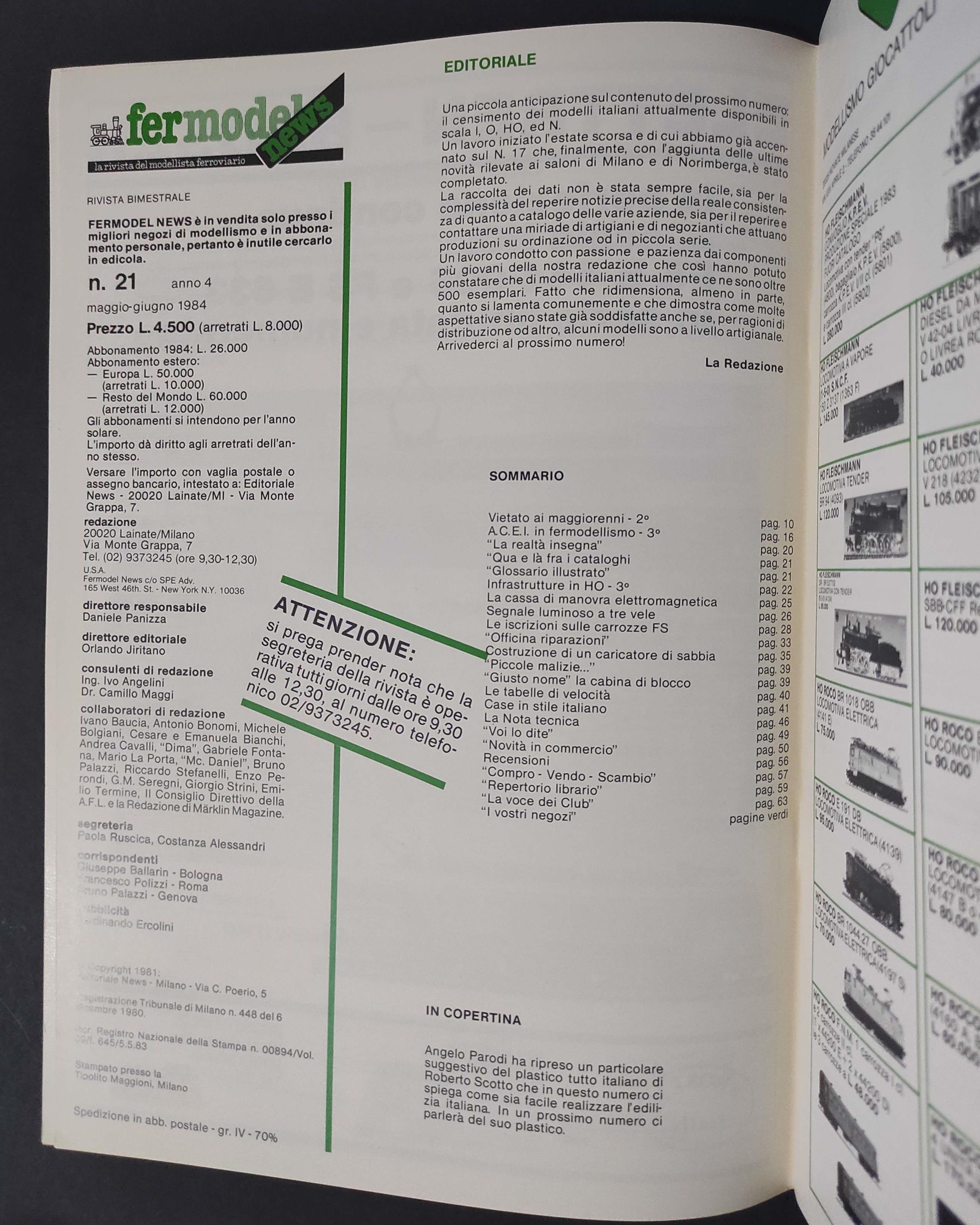 Rivista Modellismo - Fermodel News n.21 - 1984