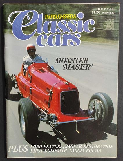 Rivista Thoroughbred & Classic Cars n.10 - Vol.13 - July 1986 - copertina