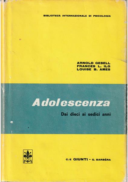 Adolescenza Dai dieci ai sedici anni - copertina