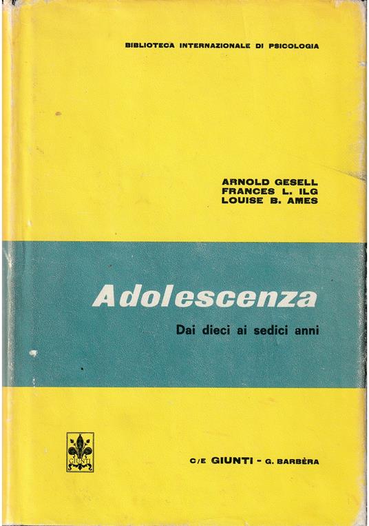 Adolescenza Dai dieci ai sedici anni - copertina