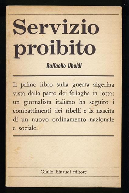 Servizio proibito - Raffaello Uboldi - copertina