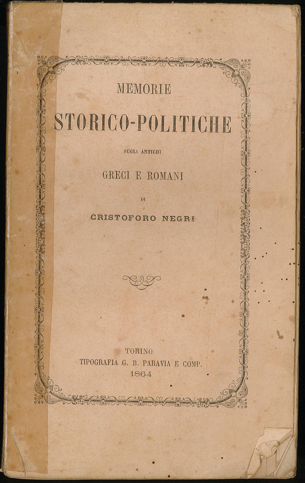 Storico-politiche sugli antichi greci e romani