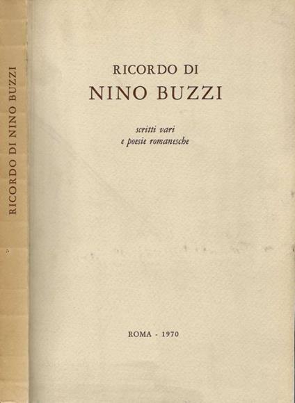 Ricordo di Nino Buzzi - copertina