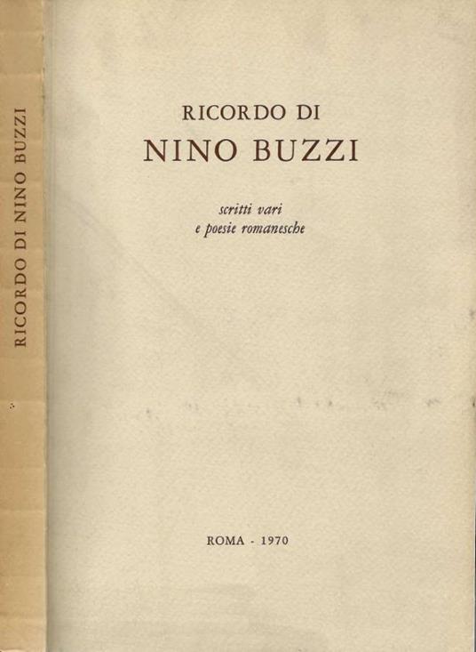 Ricordo di Nino Buzzi - copertina
