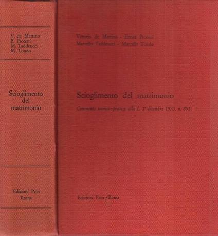 Scioglimento del matrimonio - copertina