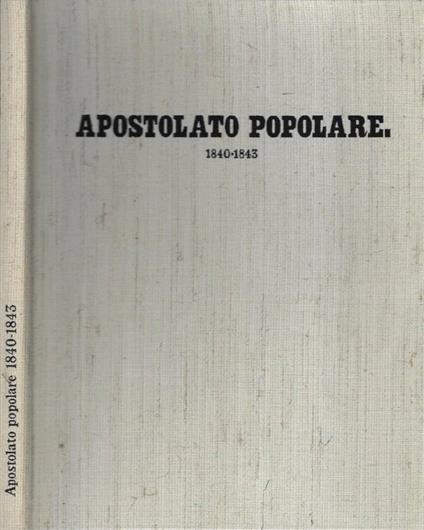 Apostolato popolare 1840 - 1843 - copertina