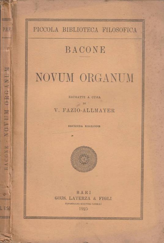 Novum organum - Francesco Bacone - copertina