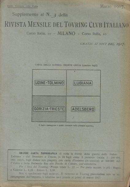 Supplemento al n. 3 della Rivista Mensile del Touring Club Italiano Anno 1917 - copertina