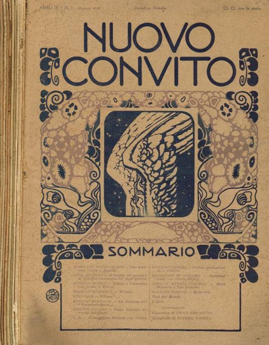 Nuovo Convito. Rivista mensile illustrata, fascicolo 1, 2, 5, 6, 7, 8, 9, 10, 11, 12, anno 1919 - copertina