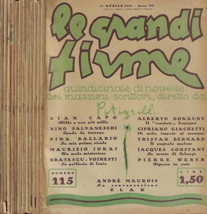 Le grandi firme n. 115-118-119-121-123-124-125-126-127-128-129-131 Anno 1929 - copertina