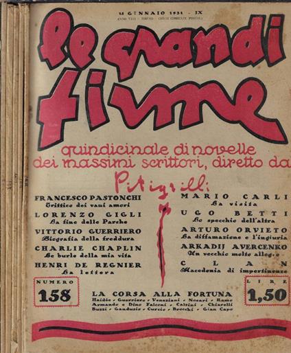 Le grandi firme n. 158-159-160-177-178 Anno 1931 - copertina