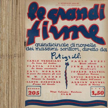 Le grandi firme n. 205-206-209-210-212-215-216-218-221-222-223-224-227-228 Anno 1933 - copertina