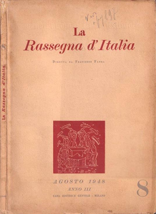 La Rassegna d'Italia, anno III, n. 8, agosto 1948 - copertina