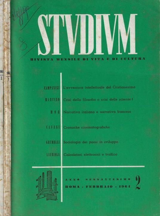 Studium N. 2-3 Anno 1964 - copertina