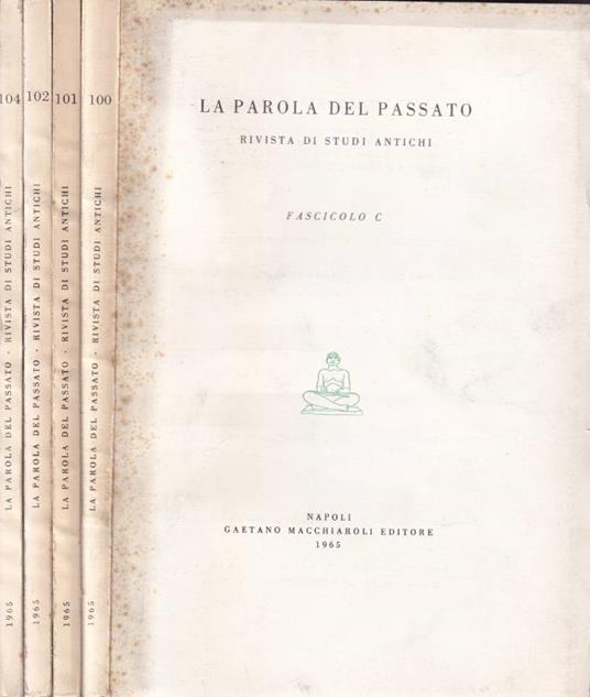 La parola del passato, fascicolo C, CI, CII, CIV, 1965 - copertina