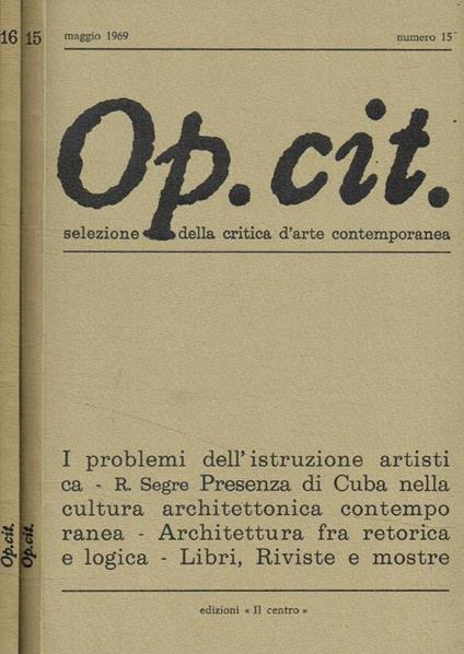 Op.cit. Selezione della critica d'arte contemporanea n.15, 16, anno 1969 - copertina