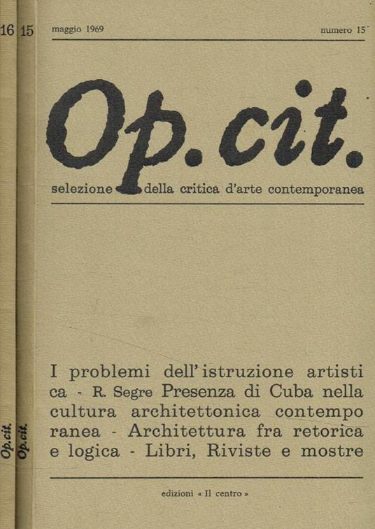 Op.cit. Selezione della critica d'arte contemporanea n.15, 16, anno 1969 - copertina