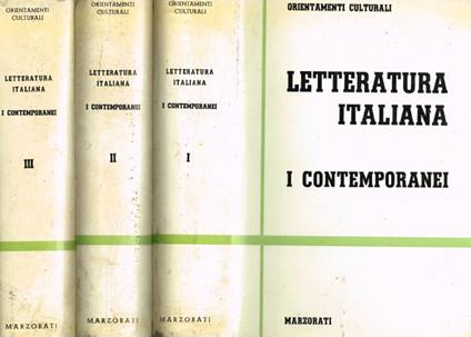 Letteratura italiana. I contemporanei vol.I, II, III - copertina