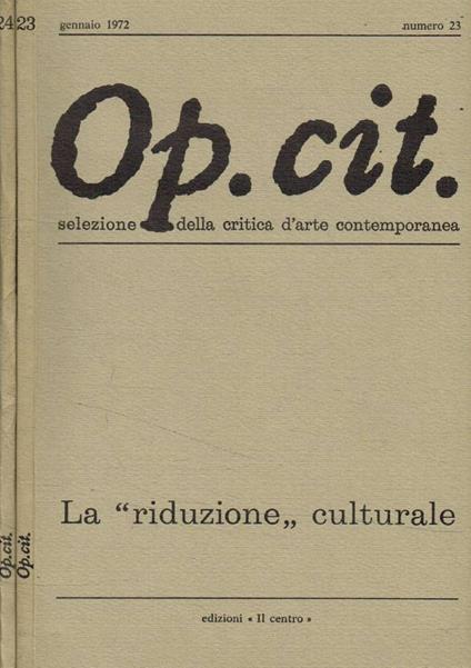 Op.cit. Selezione della critica d'arte contemporanea n.23, 24, anno 1972 - copertina