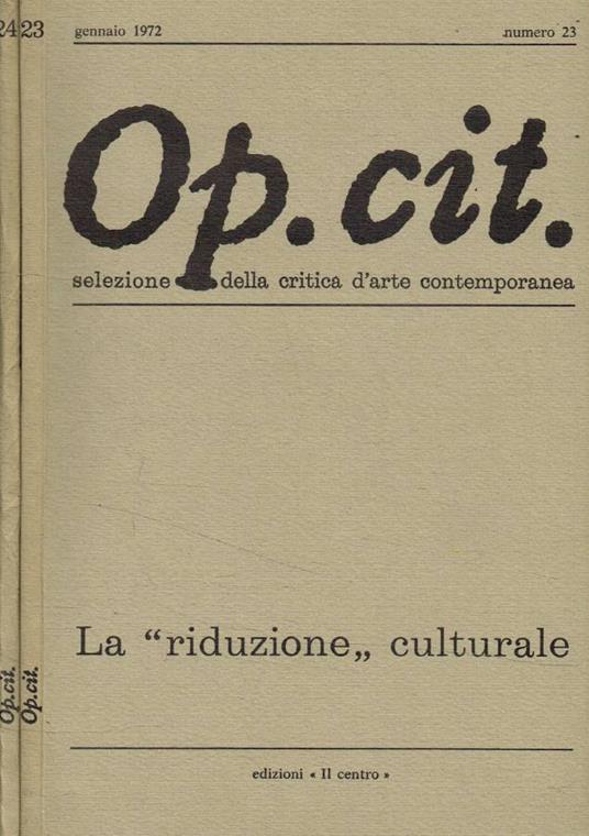 Op.cit. Selezione della critica d'arte contemporanea n.23, 24, anno 1972 - copertina