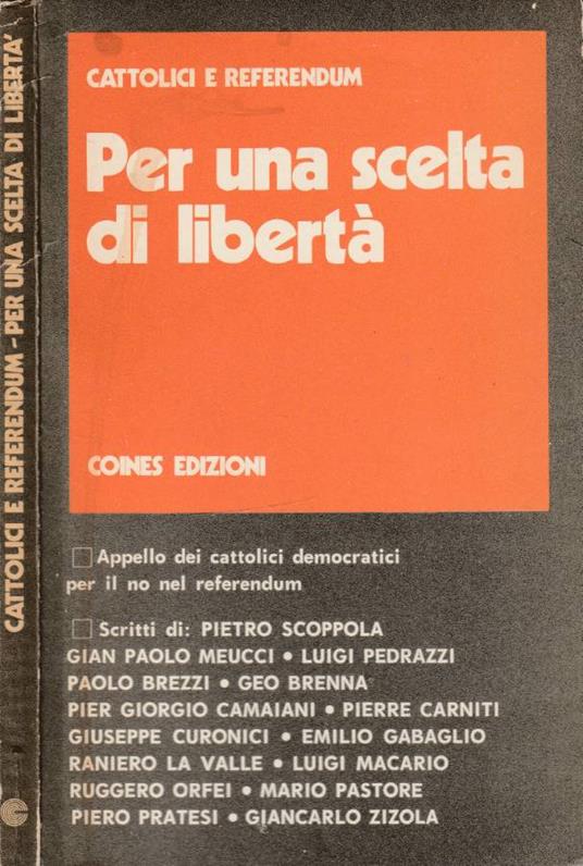 Per una scelta di libertà - copertina