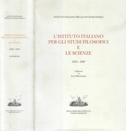 L' Istituto Italiano per gli Studi Filosofici e le Scienze 1975-1997 - copertina