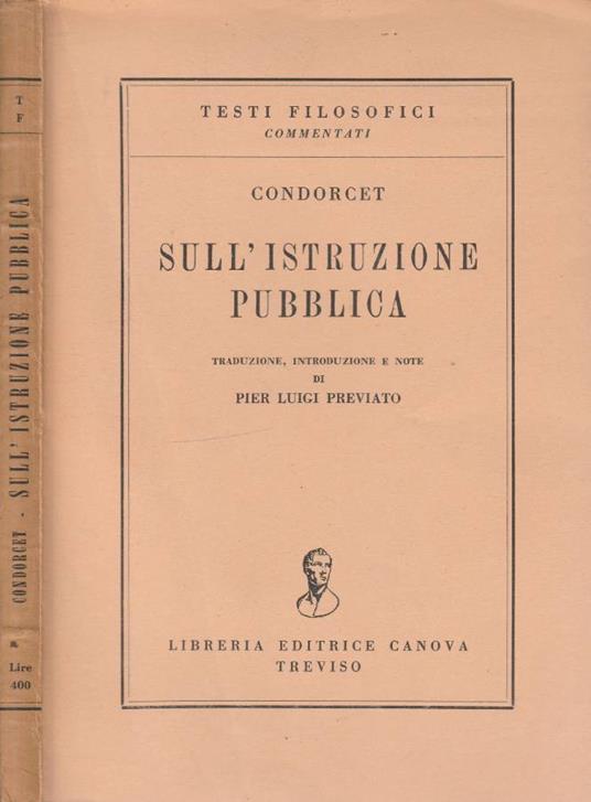 Sull'istruzione pubblica - Nicolas de Condorcet - copertina