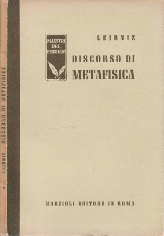 Discorso di metafisica - Gottfried W. Leibniz - copertina