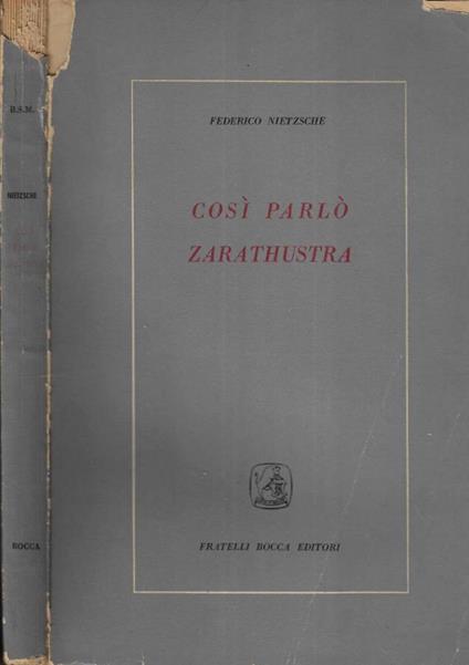 Così parlò Zarathustra - Friedrich Nietzsche - copertina
