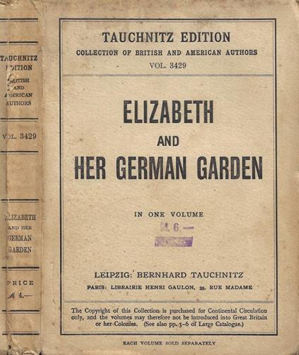 Elizabeth and Her German Garden - Elizabeth Von Arnim - copertina