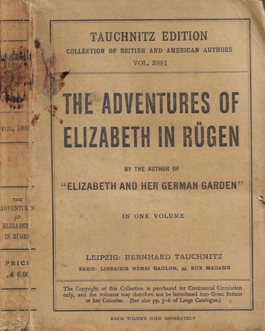 The Adventures of Elizabeth in Rugen - Elizabeth Von Arnim - copertina