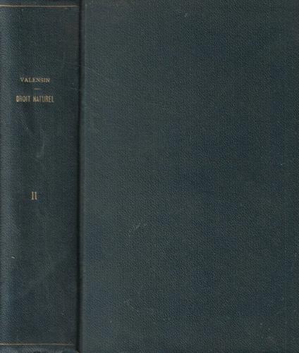 Traité de droit naturel Tomo II- L'ordre humain - copertina