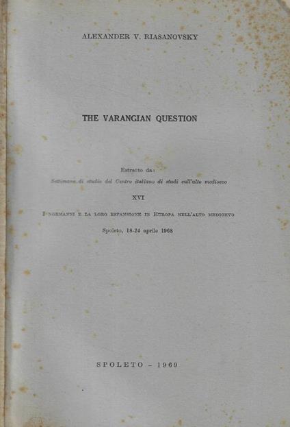 The varangian question - copertina