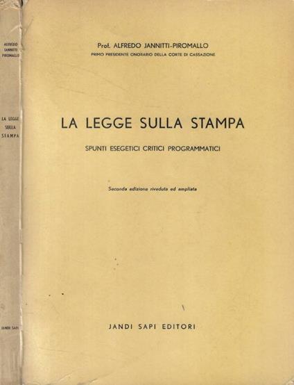 La legge sulla stampa - copertina