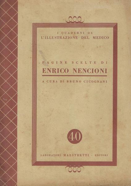 Pagine scelte di Enrico Nencioni - copertina